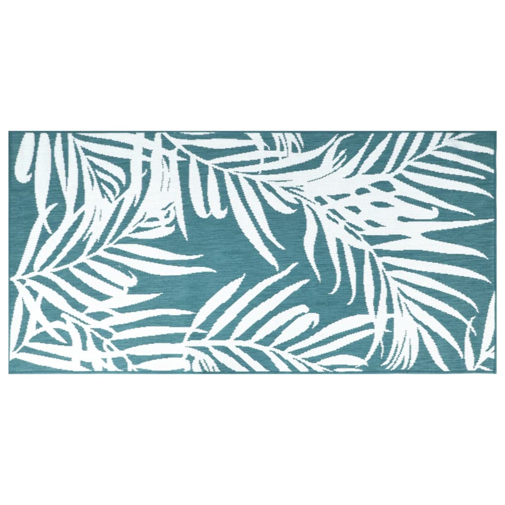 Vidaxl udendørs tæppe reversibel 80x150 cm aqua og hvid