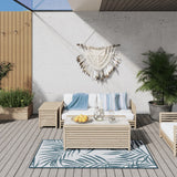 Vidaxl udendørs tæppe reversibel 80x150 cm aqua og hvid
