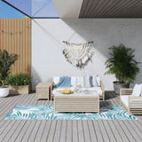Vidaxl Outdoor rug reversible 80x250 cm aqua and white