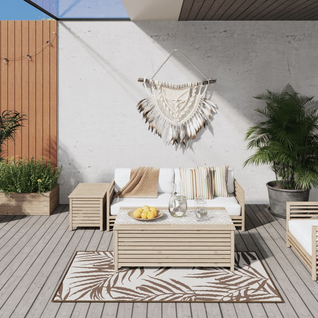 Vidaxl RUG Outside Reversible 80x150 cm marrón y blanco