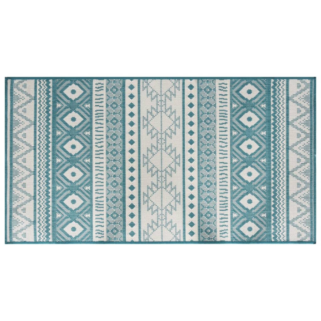 Vidaxl zunanja preproga reverzibilna 80x150 cm aqua in bela