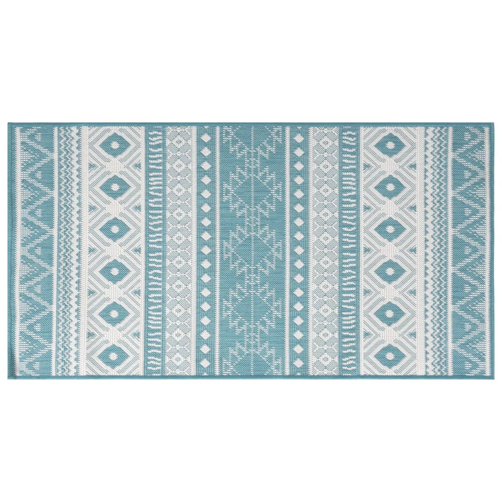 Vidaxl zunanja preproga reverzibilna 80x150 cm aqua in bela