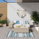 Vidaxl zunanja preproga reverzibilna 80x150 cm aqua in bela