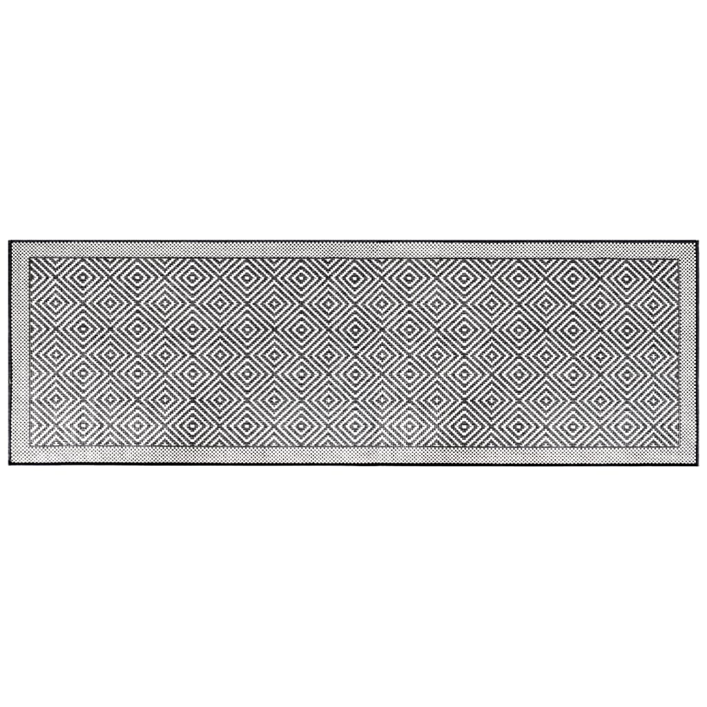 Vidaxl udendørs tæppe reversibel 80x250 cm grå og hvid
