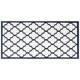 Vidaxl udendørs tæppe reversibel 100x200 cm marineblå og hvid