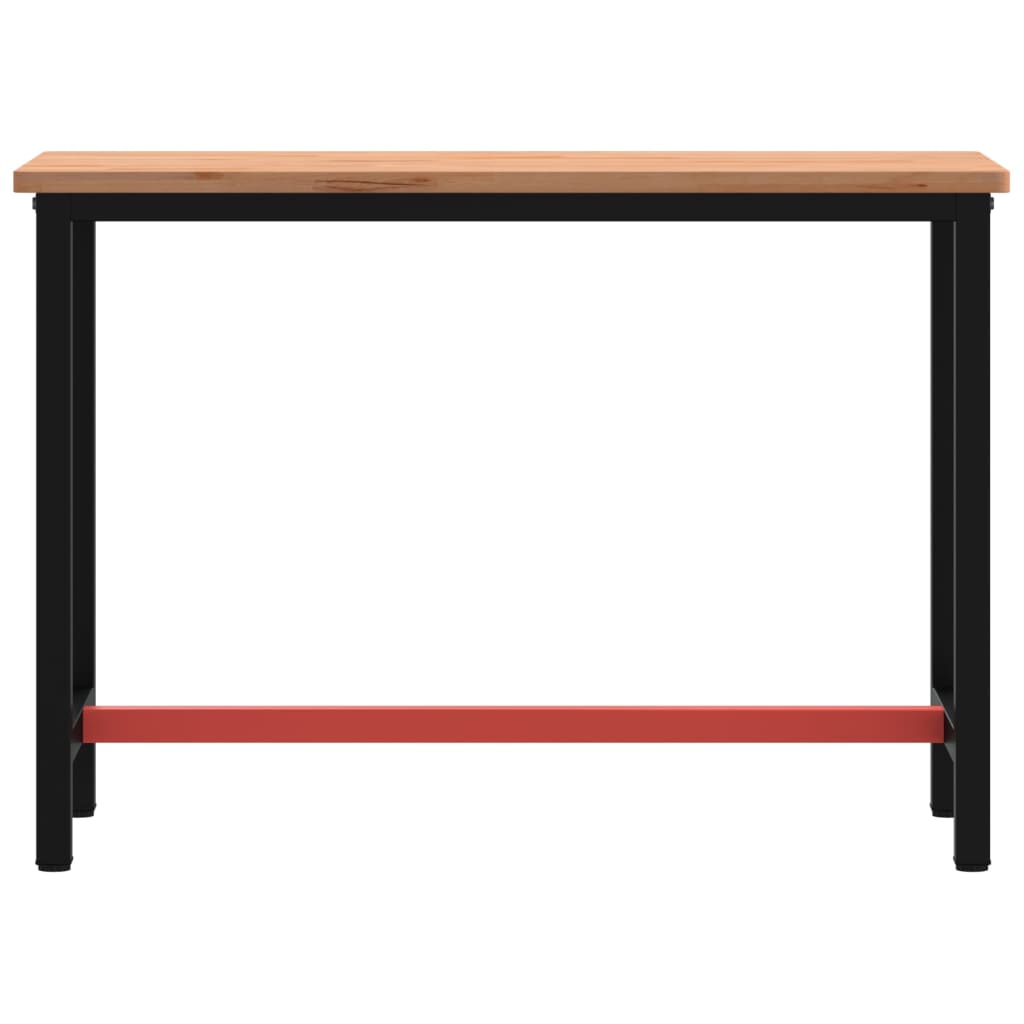 Vidaxl Workbench 115x55x81.5 cm solid beech wood and metal