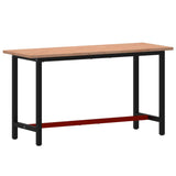 Vidaxl Workbench 150x55x81.5 cm solid beech wood and metal