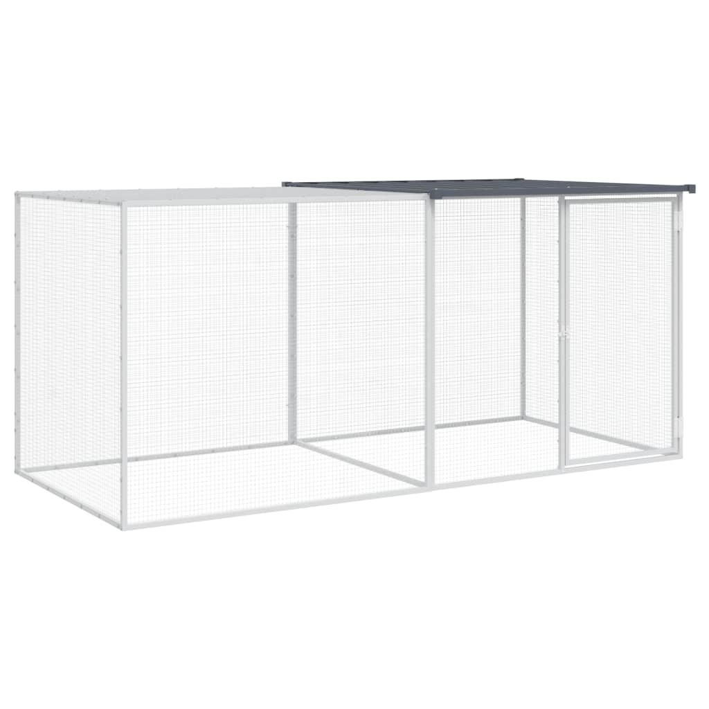 Vidaxl Chicken Coop con techo de 203x98x90 cm de acero galvanizado antracita
