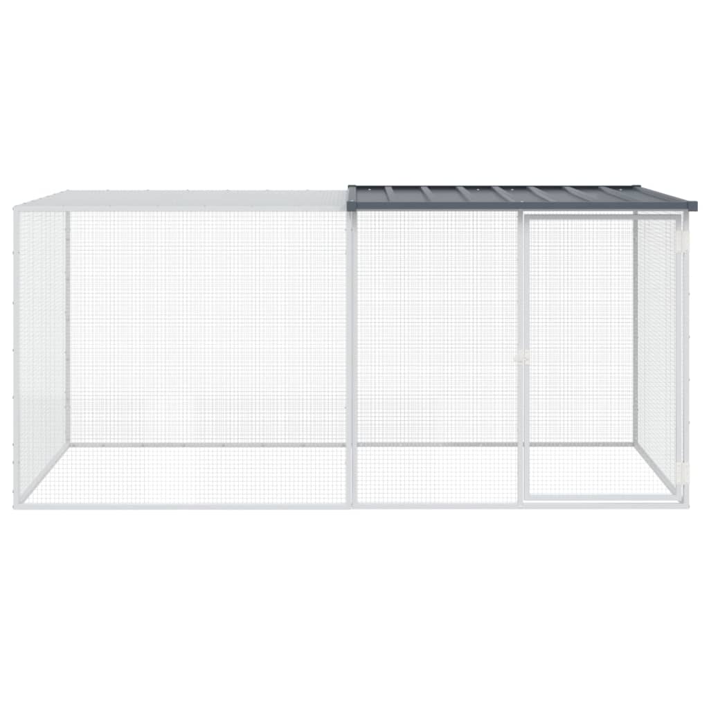 Vidaxl Chicken Coop con techo de 203x98x90 cm de acero galvanizado antracita