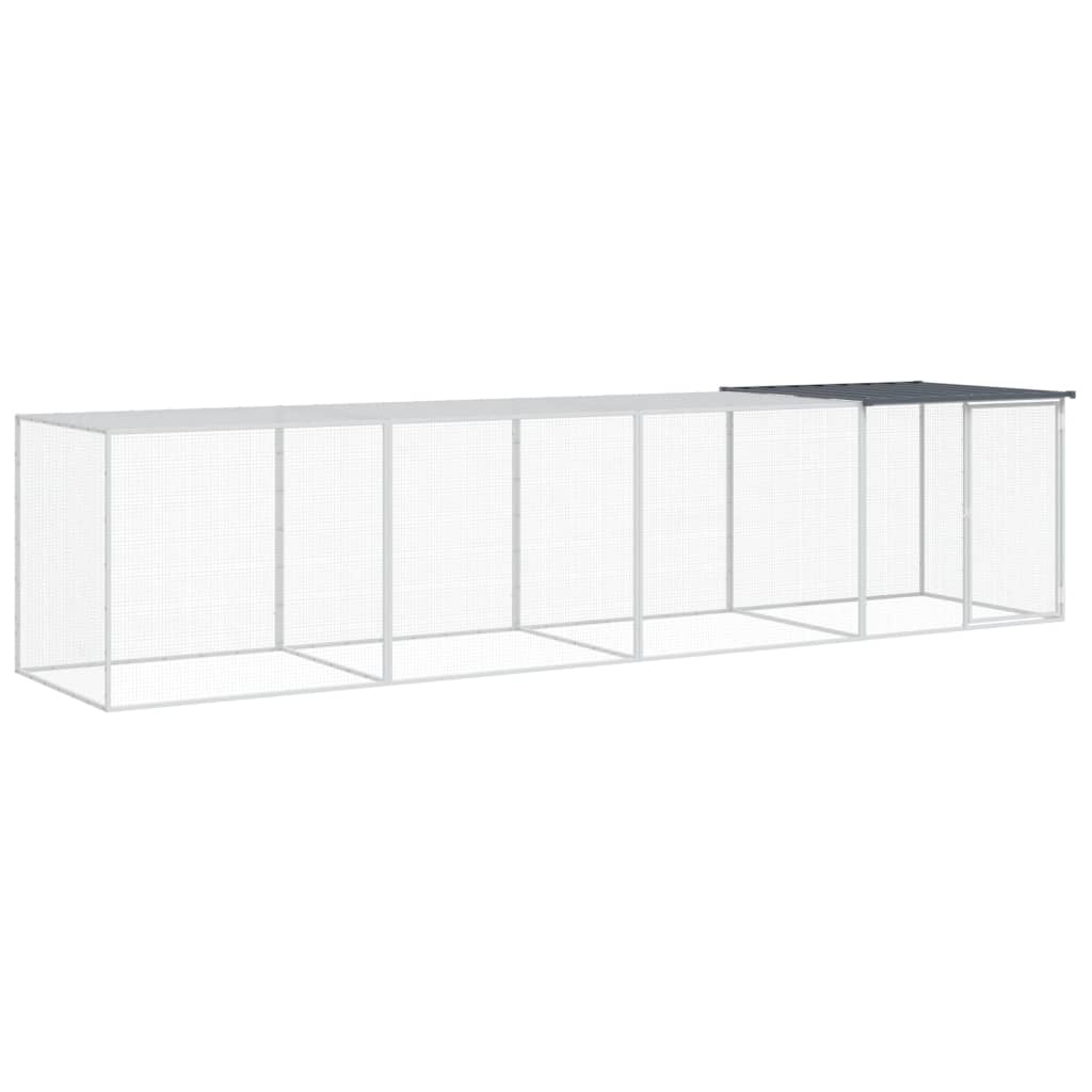 Vidaxl Chicken Coop con tetto 403x98x90 cm Antracite in acciaio zincato