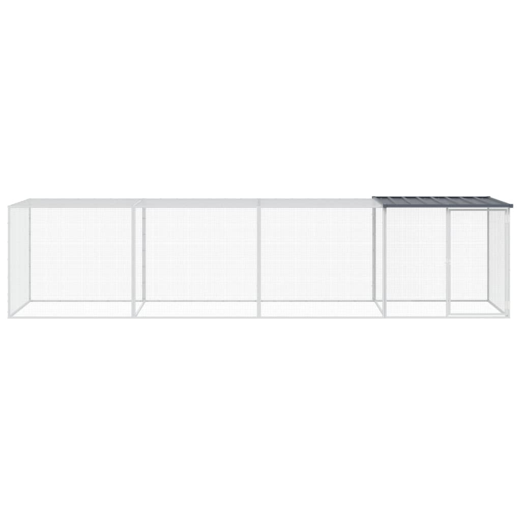 Vidaxl Chicken Coop con tetto 403x98x90 cm Antracite in acciaio zincato
