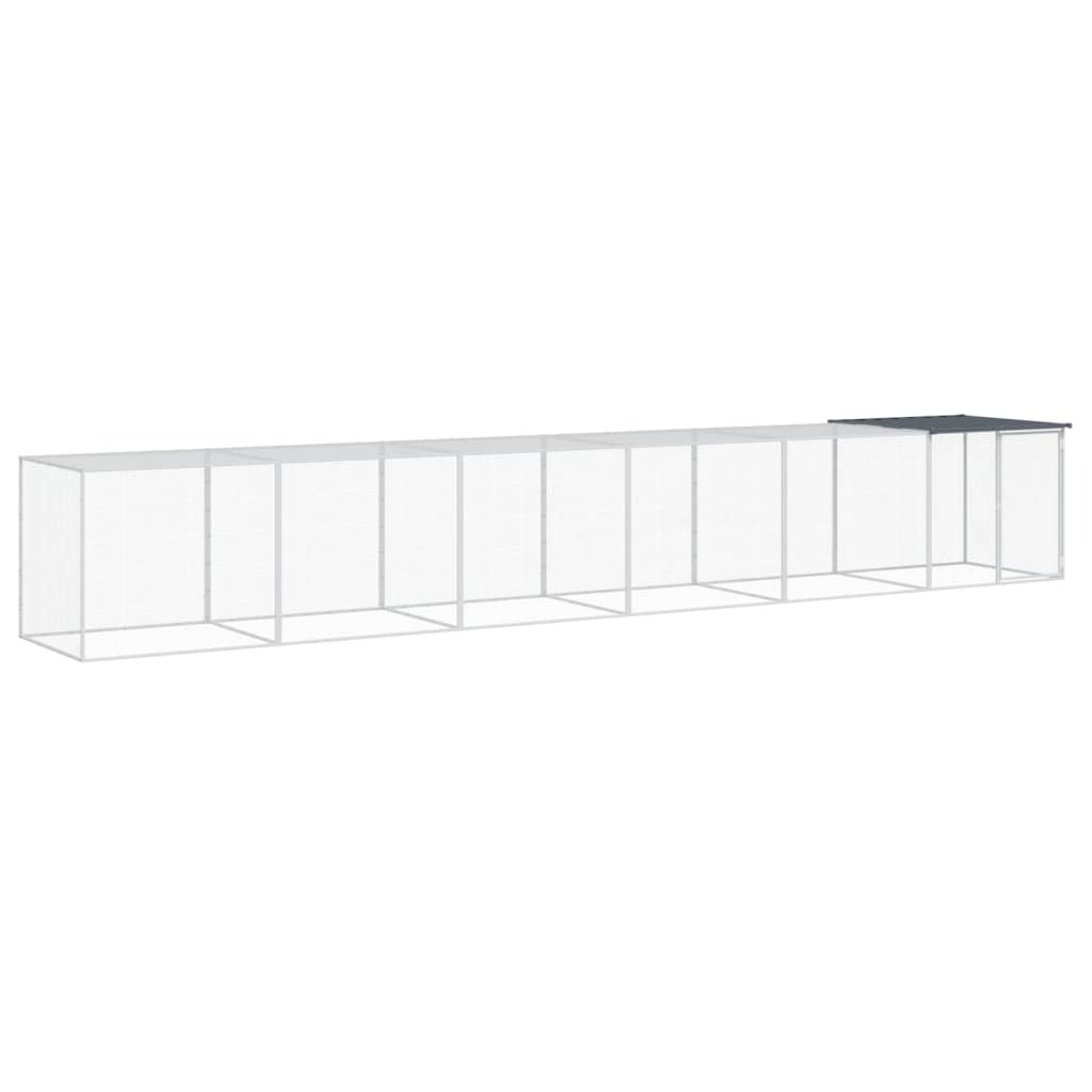 Vidaxl Chicken Coop con tetto 603x98x90 cm Antracite in acciaio zincato