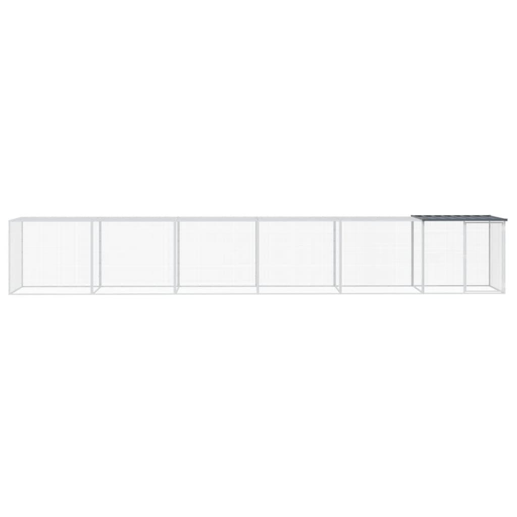 Vidaxl Chicken Coop con tetto 603x98x90 cm Antracite in acciaio zincato