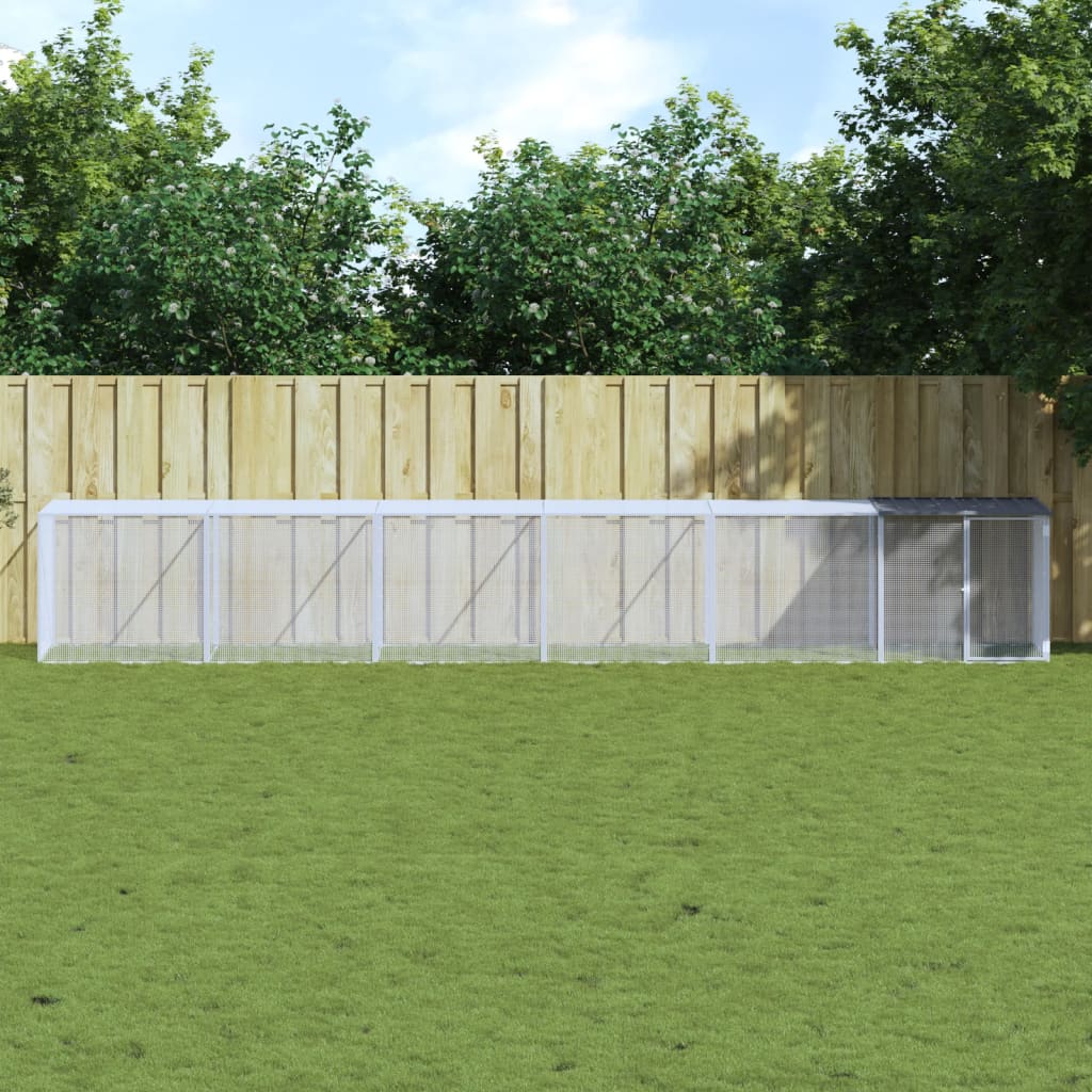 Vidaxl Chicken Coop con tetto 603x98x90 cm Antracite in acciaio zincato