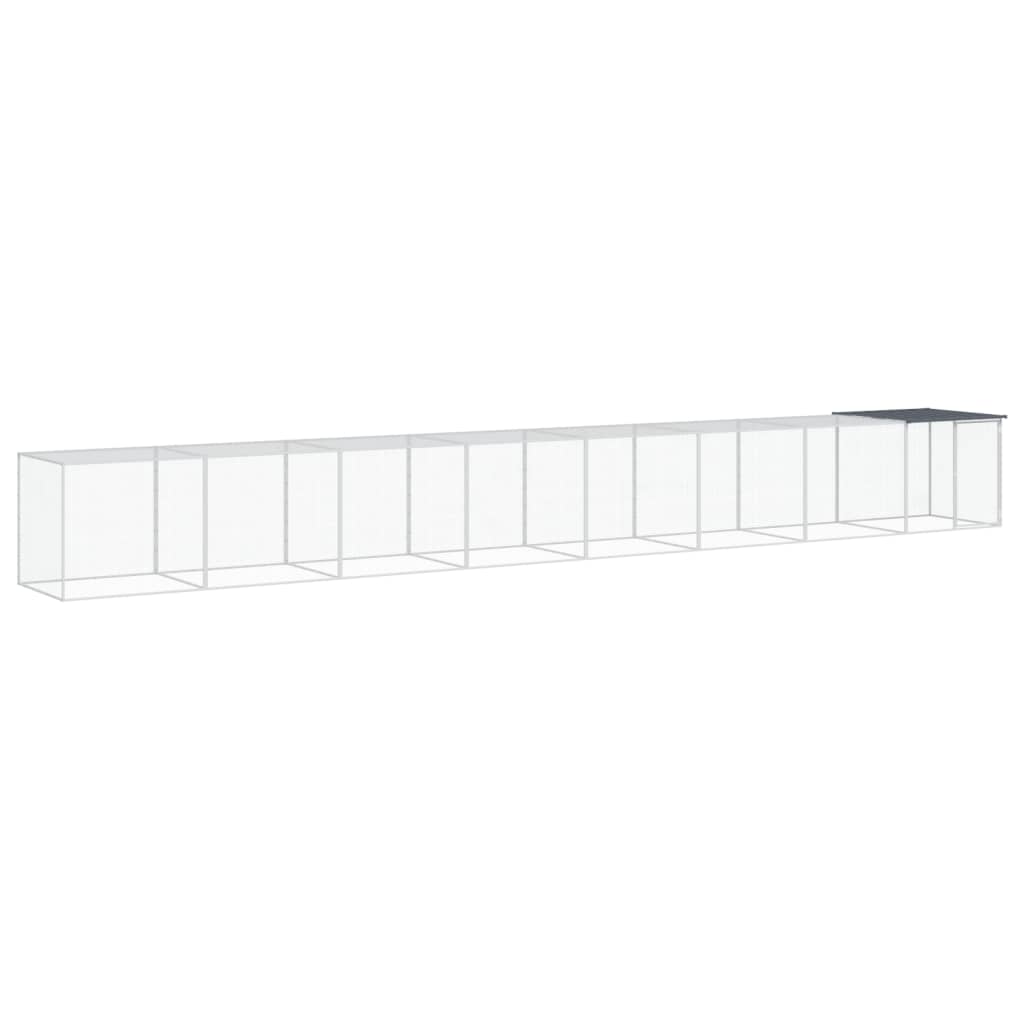 Vidaxl Chicken Coop con tetto 803x98x90 cm Antracite in acciaio zincato