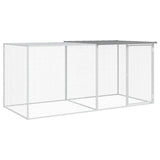 Vidaxl Chicken coop with roof 203x98x90 cm galvanized steel light gray