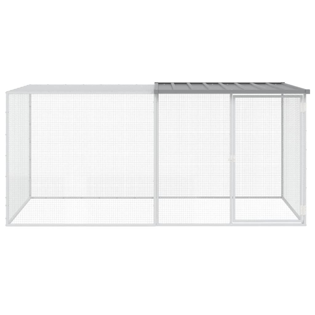 Vidaxl Chicken coop with roof 203x98x90 cm galvanized steel light gray