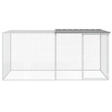 Vidaxl Chicken coop with roof 203x98x90 cm galvanized steel light gray