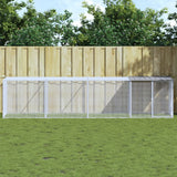 Vidaxl Chicken Coop con tetto 403x98x90 cm grigio grigio in acciaio galvanizzato