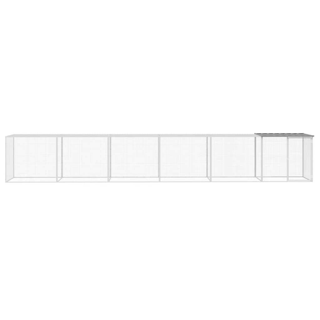 Vidaxl Chicken Coop con tetto 603x98x90 cm grigio grigio in acciaio