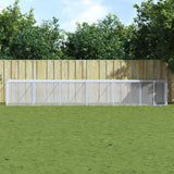 Vidaxl Chicken Coop con tetto 603x98x90 cm grigio grigio in acciaio