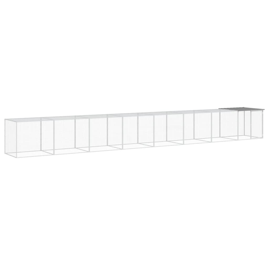 VidaXL Kippenhok met dak 803x98x90 cm gegalvaniseerd staal lichtgrijs