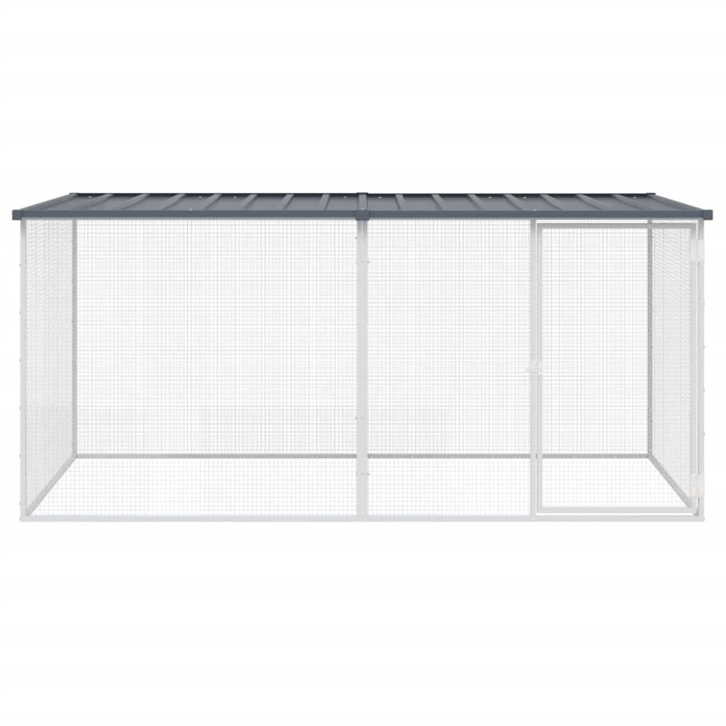 Poulet Vidaxl avec toit 203x98x90 cm Anthracite en acier galvanisé