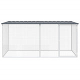 Poulet Vidaxl avec toit 203x98x90 cm Anthracite en acier galvanisé