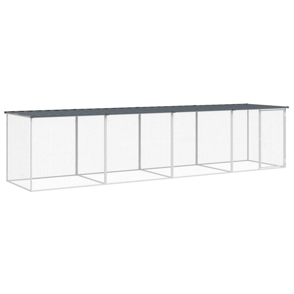 Poulet Vidaxl avec toit 403x98x90 cm anthracite en acier galvanisé