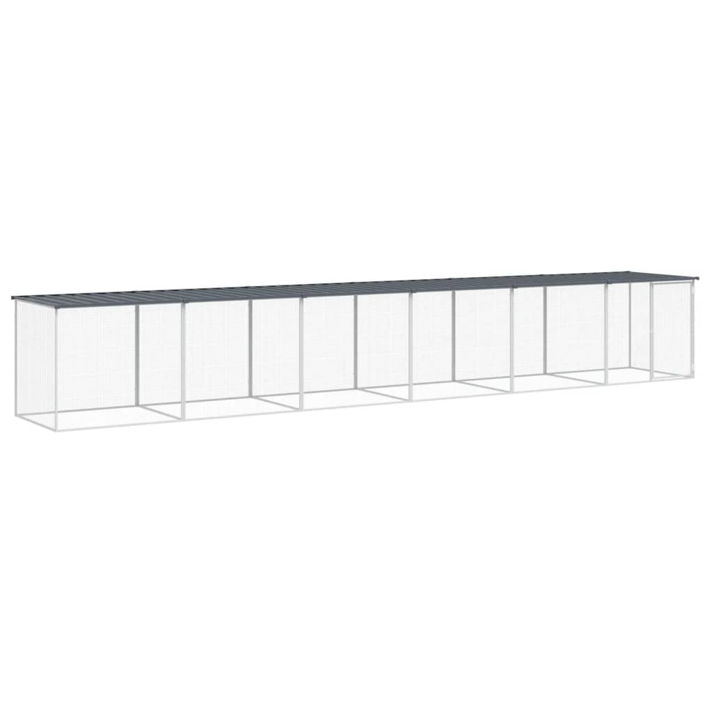 Vidaxl Chicken coop with roof 603x98x90 cm galvanized steel anthracite