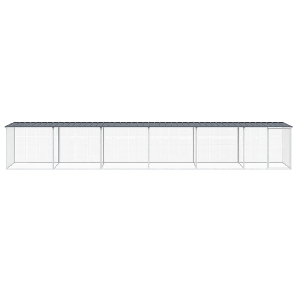 Vidaxl Chicken coop with roof 603x98x90 cm galvanized steel anthracite