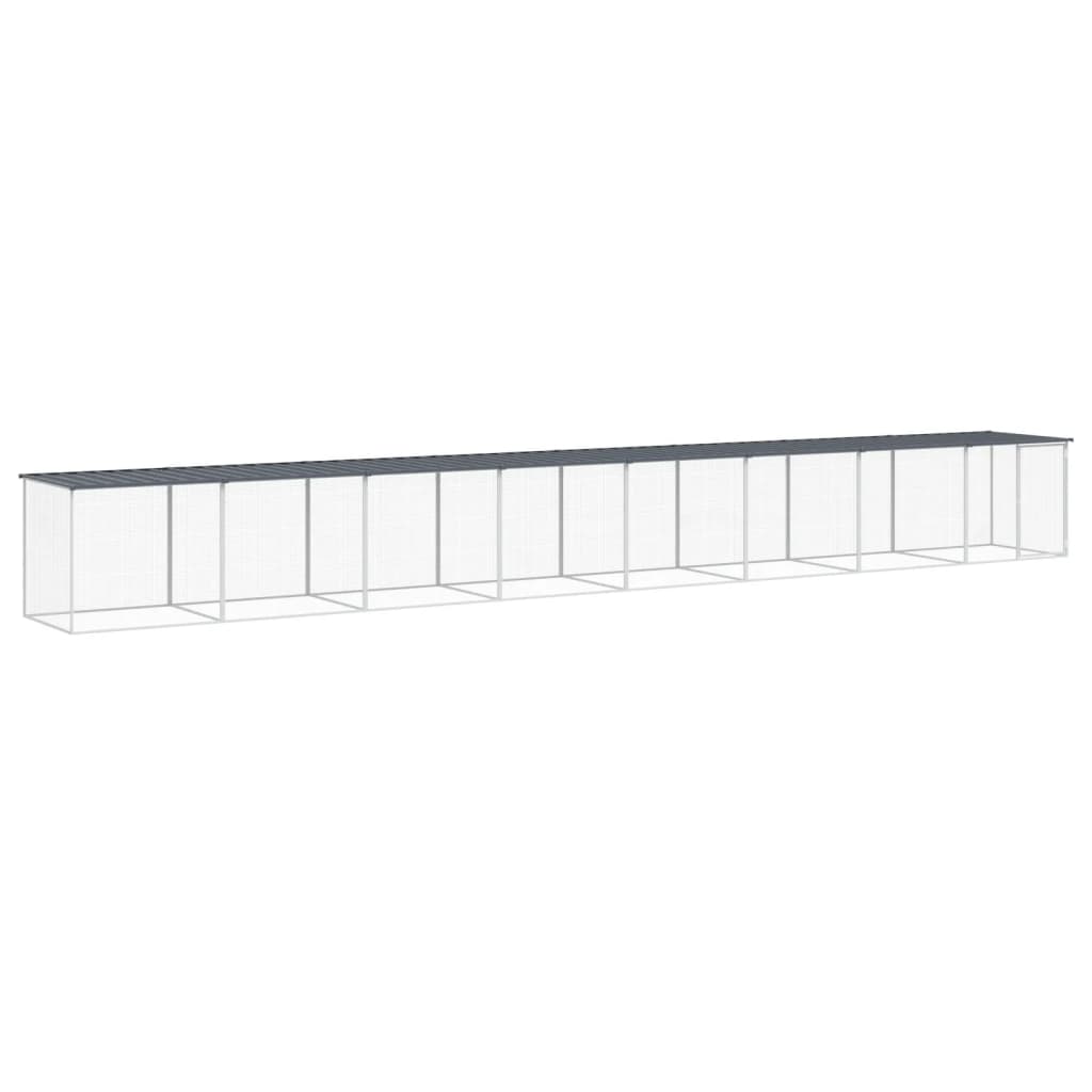 Poulet Vidaxl avec toit 803x98x90 cm anthracite en acier galvanisé