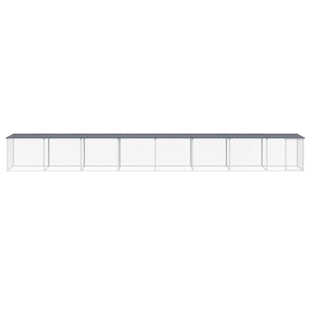 Poulet Vidaxl avec toit 803x98x90 cm anthracite en acier galvanisé