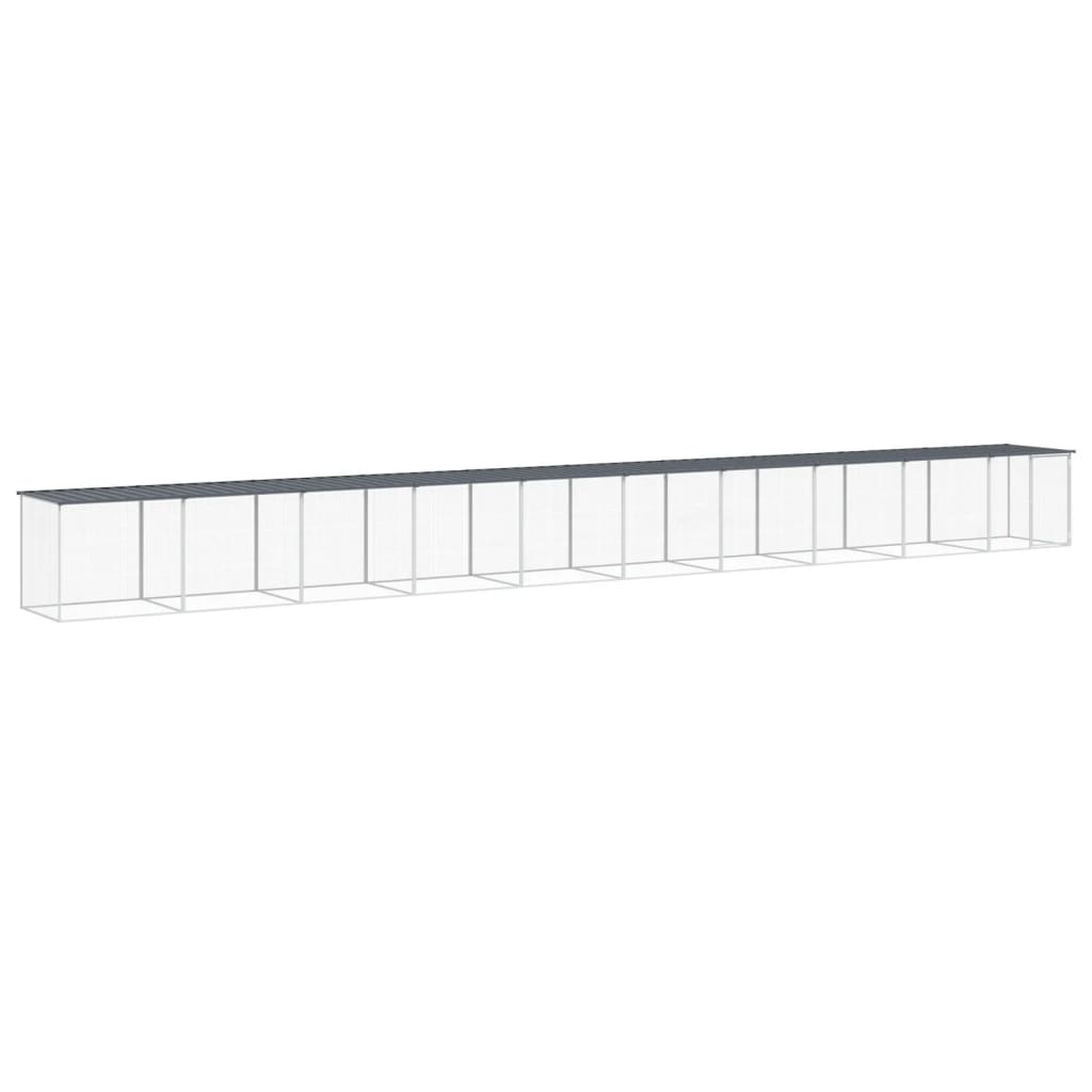 Poulet Vidaxl avec toit 1003x98x90 cm anthracite en acier galvanisé