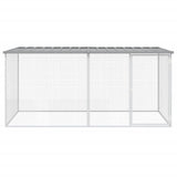 Vidaxl Chicken Coop se střechou 203x98x90 cm galvanizovaná ocel světle šedá