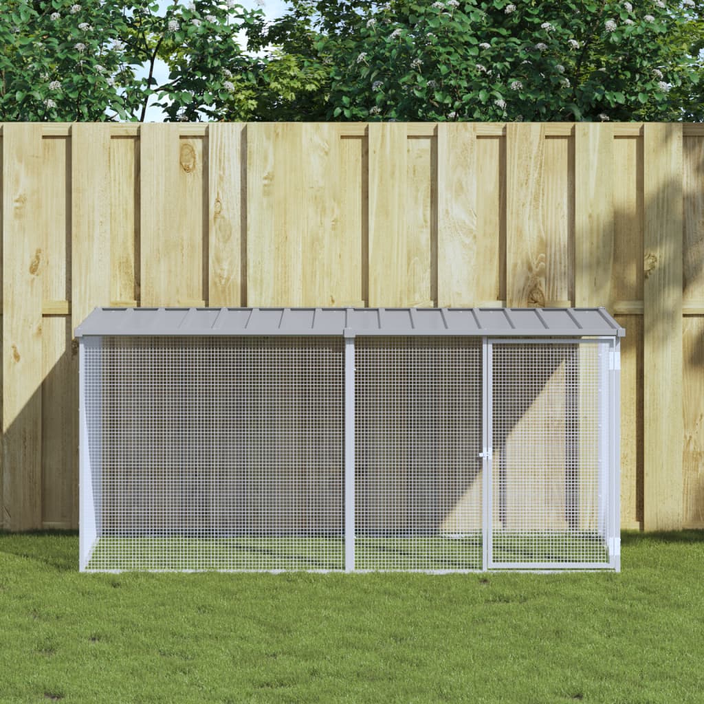 Vidaxl Chicken Coop se střechou 203x98x90 cm galvanizovaná ocel světle šedá