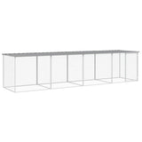 Vidaxl Chicken Coop se střechou 403x98x90 cm galvanizovaná ocel světle šedá