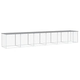 VidaXL Kippenhok met dak 603x98x90 cm gegalvaniseerd staal lichtgrijs