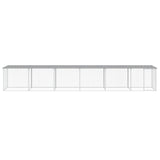 VidaXL Kippenhok met dak 603x98x90 cm gegalvaniseerd staal lichtgrijs