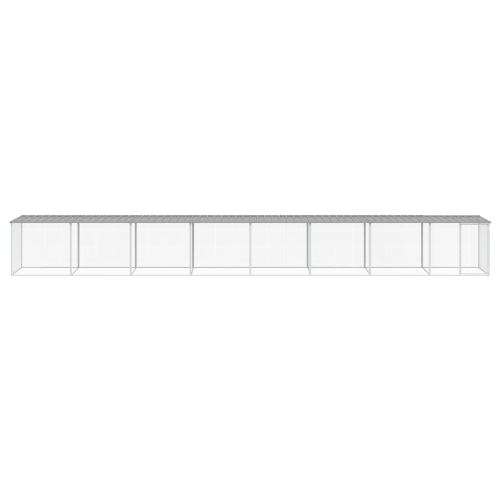 Vidaxl Chicken Coop se střechou 803x98x90 cm galvanizovaná ocel světle šedá