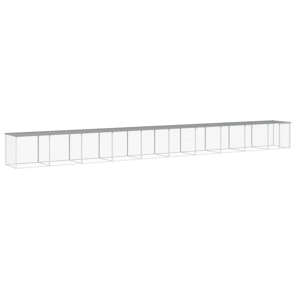 Vidaxl Chicken Coop se střechou 1003x98x90 cm galvanizovaná ocel světle šedá