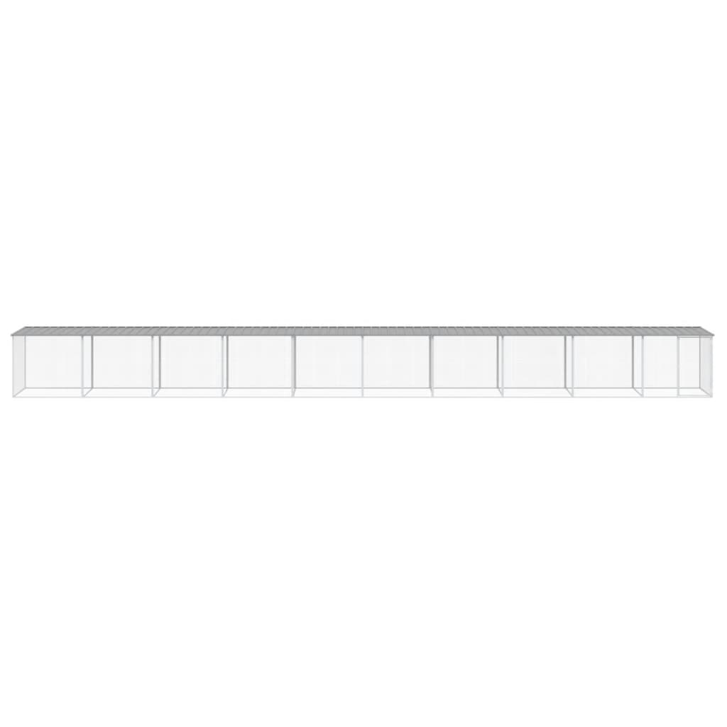 Vidaxl Chicken Coop se střechou 1003x98x90 cm galvanizovaná ocel světle šedá