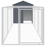 Vidaxl Dog Loft z dachem 117x405x123 cm galwanizowany antracyt stalowy