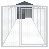 Vidaxl Hond Loftt mat Daach 117x6x9x123 cm galvaniséiert Stol Anthracit