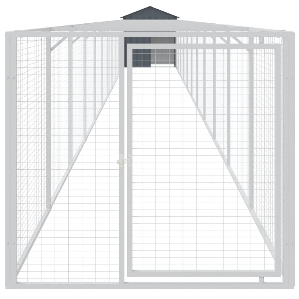Vidaxl Dog Loft avec toit 117x1221x123 cm Anthracite en acier -colore