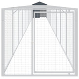 Vidaxl Dog Loft avec toit 117x1221x123 cm Anthracite en acier -colore