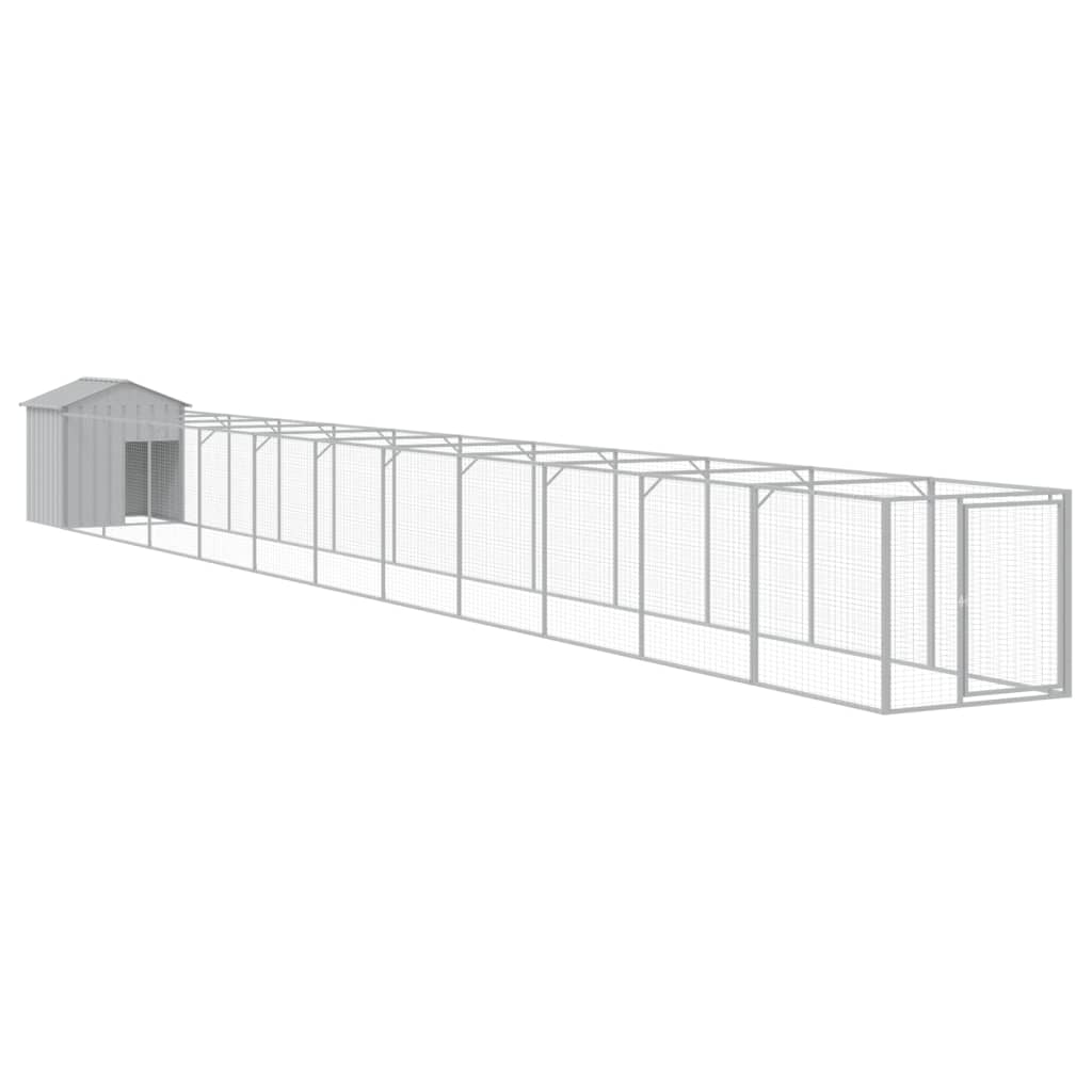Loft Vidaxl se střechou 117x1221x123 cm ocel světle šedá