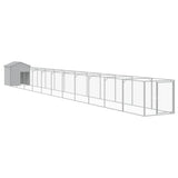Loft Vidaxl se střechou 117x1221x123 cm ocel světle šedá