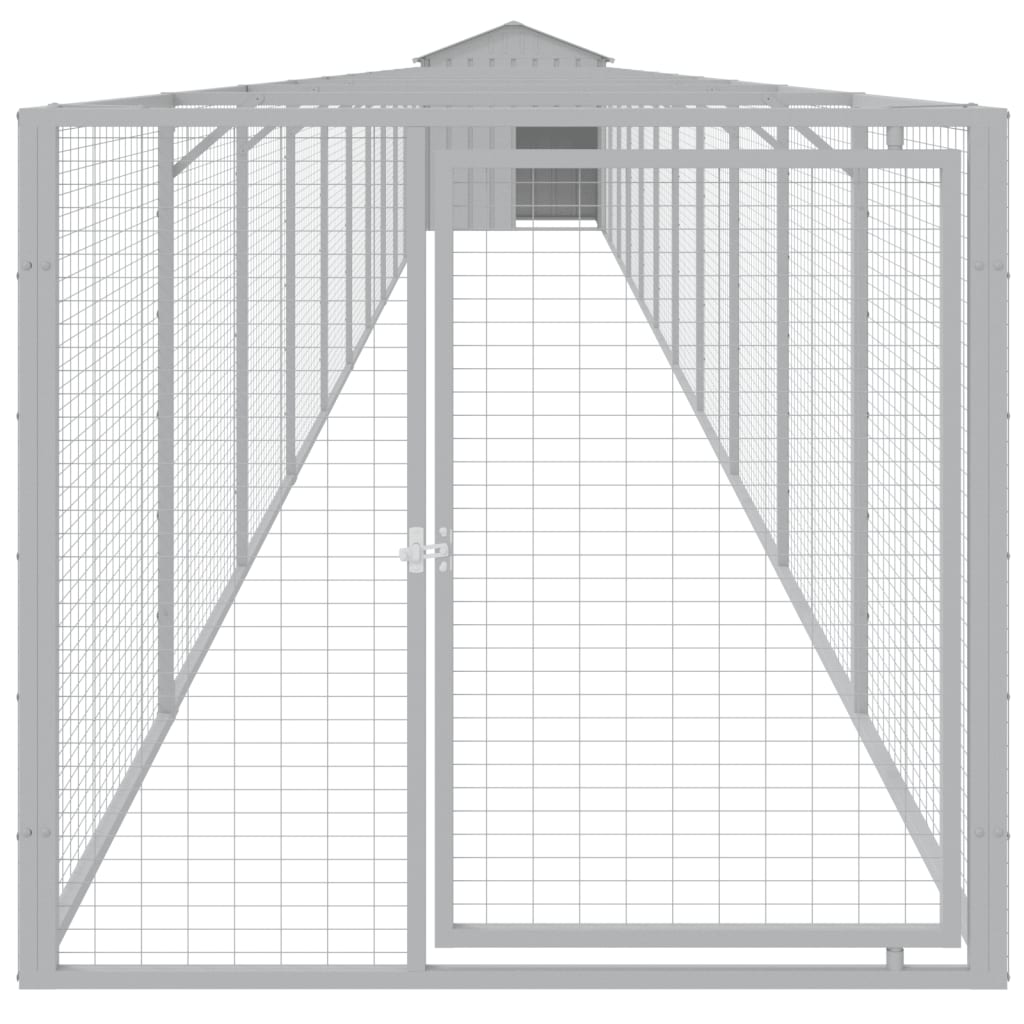 Loft Vidaxl se střechou 117x1221x123 cm ocel světle šedá