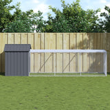 Vidaxl Chicken Coop s run 117x405x123 cm galvanizovaný ocelový antracit